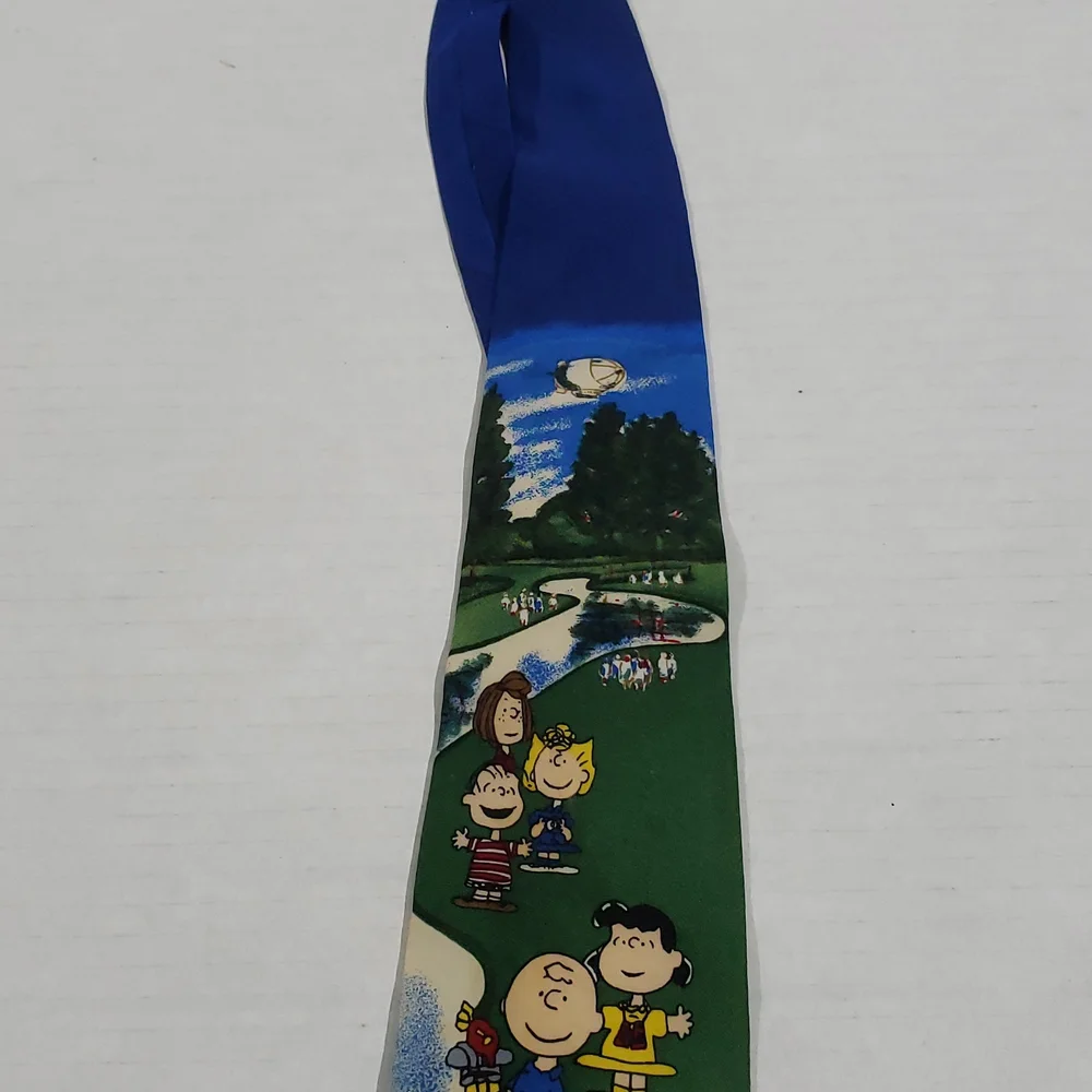 Peanuts birdie on the green golf tie snoopy